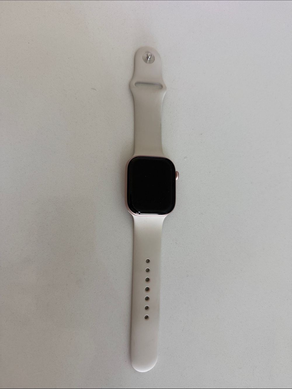 Apple Watch with White Band and Rose Gold Case series 10 46